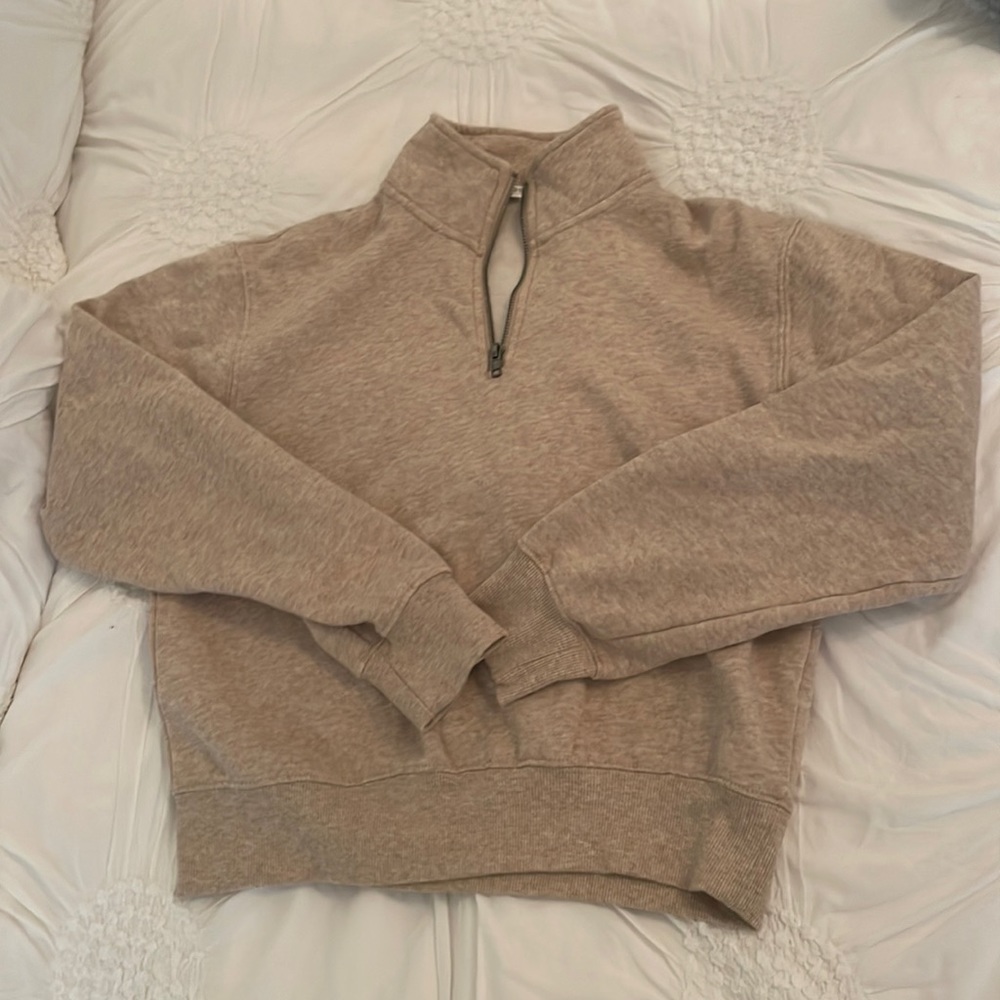 Z SUPPLY Beige 3/4 Zip Pullover
